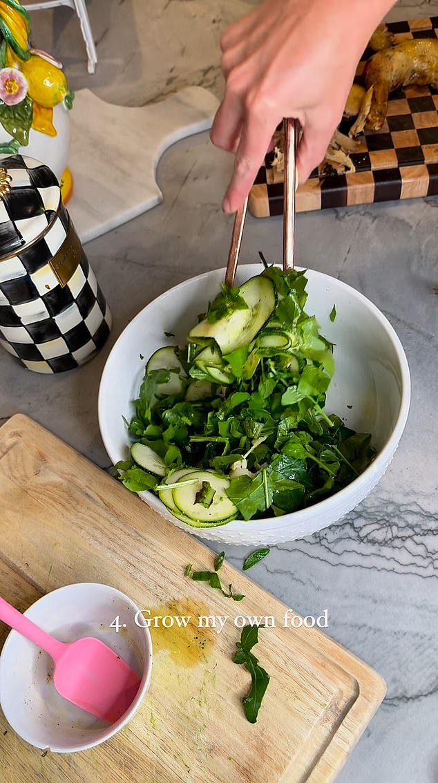 Her favorite meal consists of pastured meat, with a salad from her garden and homemade sourdough