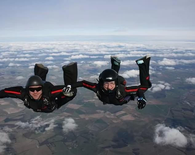 Mrs Cilliers (pictured above with ex-husband Emile), a veteran of 2,500 jumps and former parachute instructor, suffered near-fatal injuries during the failed jump at Netheravon Airfield, headquarters of the British Parachute Association, on April 5, 2015.