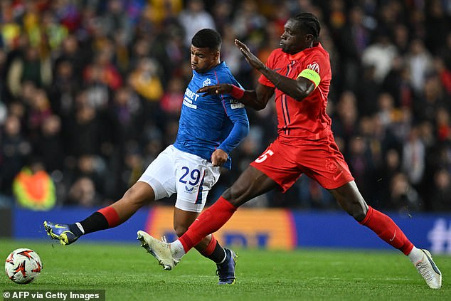 Striker Hamza Igamane came off the bench at Ibrox to score his first goal for Rangers