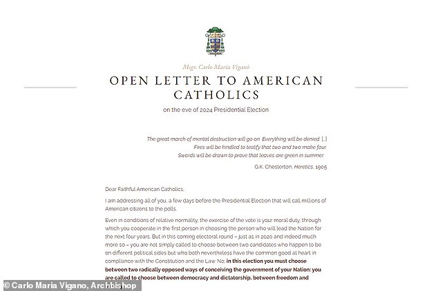 1729811648 6 Archbishops ungodly statement about Kamala Harris after being excommunicated by