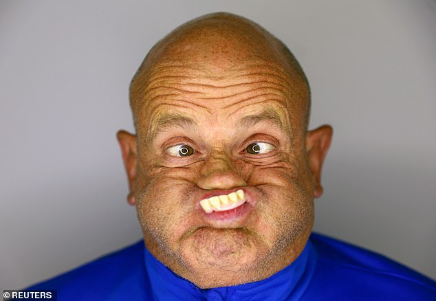 Adrian Zivelonghi practices ahead of the World Gurning Championships - perhaps one of the ugliest sports