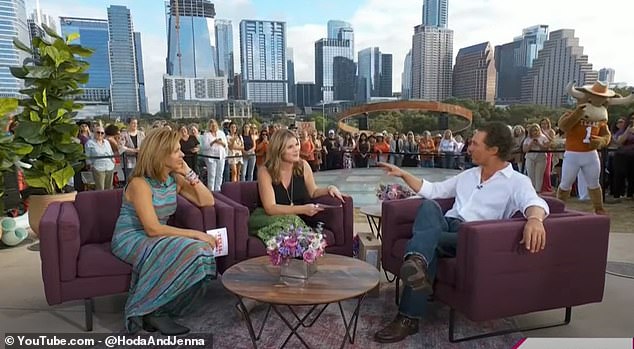 McConaughey appeared on the morning show as it was on location in Austin, Texas