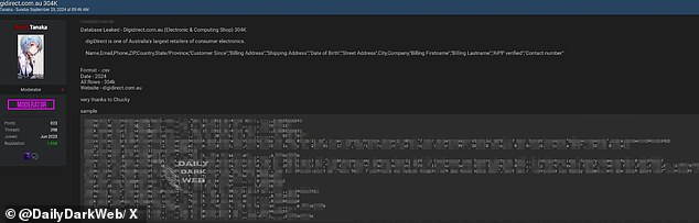 A hacker named Tanaka posted a sample of the stolen information on the dark web in late September, but the attack has yet to be confirmed.