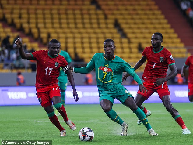 Jackson (centre) scored just one goal in twelve international matches for Senegal in 2024