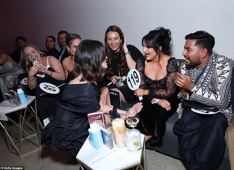 Selena was seen chatting with the guests