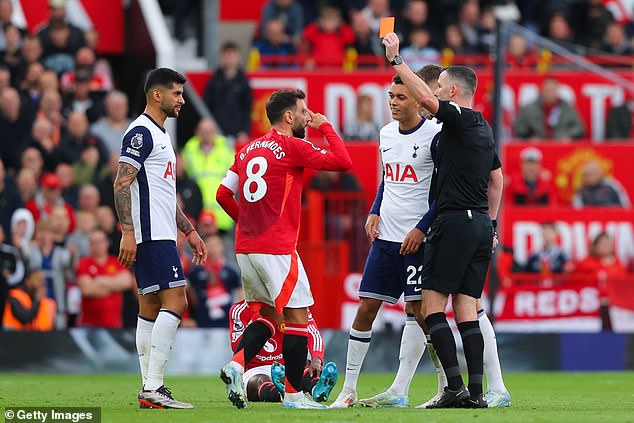 Bruno Fernandes was sent off in the first half of the match - a decision that was later overturned