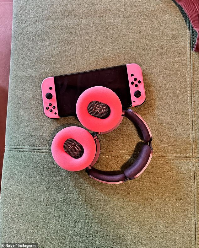 Raye also shared what she received for her birthday, including a pink Nintendo Switch and a pair of pink headphones