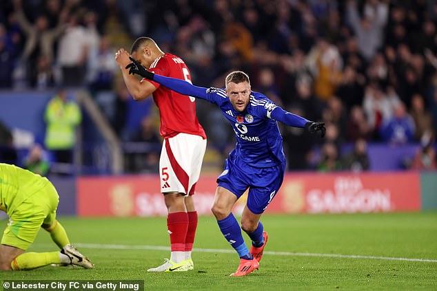 Jamie Vardy scored his fourth goal of the season to get the Foxes back into the game