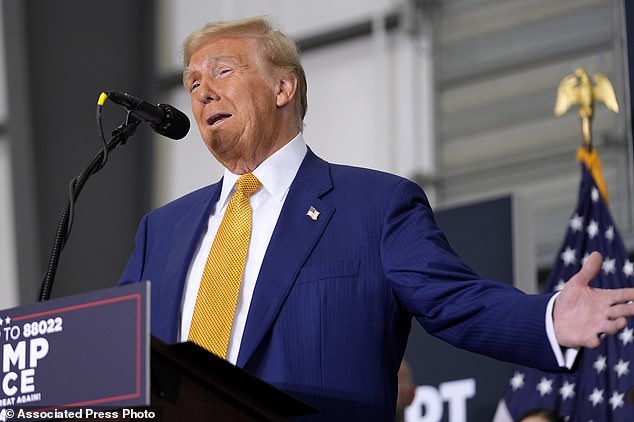 Republican presidential candidate, former President Donald Trump, speaks during a press conference at Austin-Bergstrom International Airport, Friday, October 25, 2024, in Austin, Texas