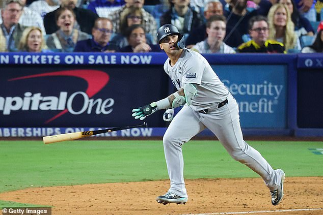 Gleyber Torres initially appeared to have hit a home run to give the Yankees a late lead