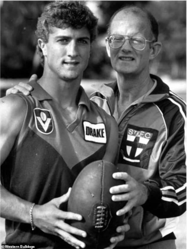 His son is Luke Beveridge, the premiership-winning coach of the Western Bulldogs (pictured left, in his playing days)