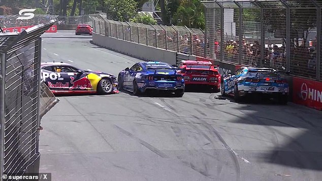 Brown's crash had a domino effect, with several other drivers colliding with his car