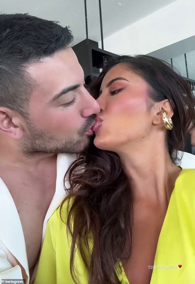 Her relaxing vacation comes after her ex-boyfriend Jono debuted his new girlfriend, fashion designer Nilofar Khirzad, on Sunday when they shared a photo of them kissing on Instagram