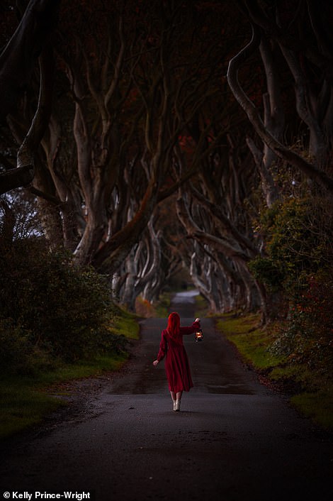 THE DARK HEDGES, COUNTY ANTRIM, NORTHERN IRELAND (ABOVE): This beautiful row of beeches appears in Game of Thrones as the 'Kingsroad'. Kelly recommends visiting in the fall when the colors are 