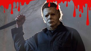 Michael Myers holds a knife on Halloween