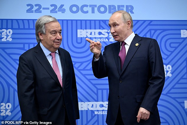 UN Secretary General Antonio Guterres met Russian President Vladimir Putin at the BRICS summit in Kazan