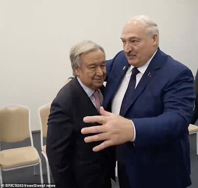 Guterres also depicted meeting with Belaurs dictator Alexander Lukashenko