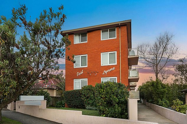 The couple, who went public in January, invested $1.29 million in a retro 1960s two-bedroom apartment in Maroubra on the beach. Pictured: The footy stars' flat is on the top floor in a block of 12