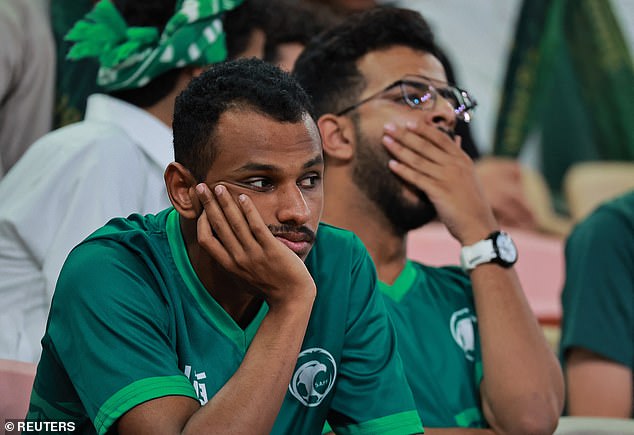 Saudi supporters were disappointed with Mancini after his quick exit during the shoot-out