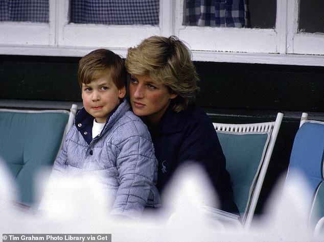 The young prince is comforted by his mother, Princess Diana, at the club in Berkshire