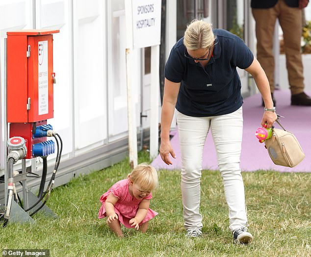 Zara Tindall with her daughter Mia at the Festival of British Eventing in 2015