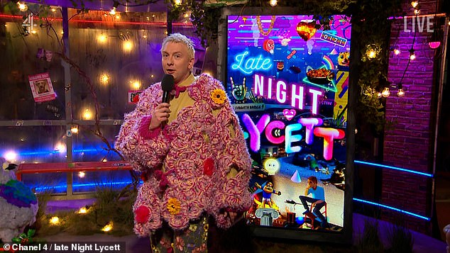 The TV personality announced he was in a new relationship and opened up about his sexuality during a new series of Late Night Lycett on Channel 4 (pictured on the show in April)