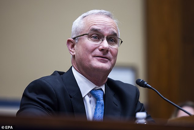 Retired Navy Commander David Fravor testifies before a House Oversight and Accountability Committee hearing on UFOs at the Rayburn House Office Building in Washington, DC in 2023