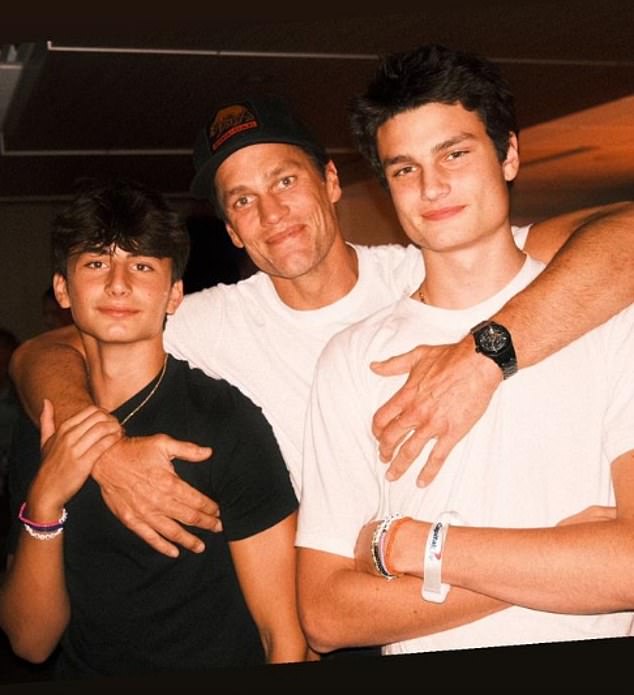 Brady attended one of those shows at Hard Rock Stadium with his two sons Jack (R) and Ben (L)