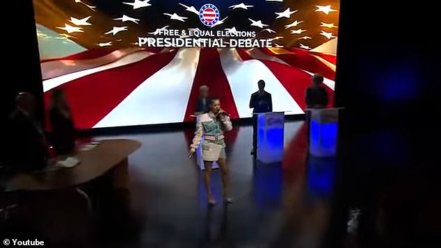 Loomis, the daughter of a veteran, was invited to sing the national anthem during the Free & Equal Elections Presidential Debate, held Wednesday between three independent candidates.