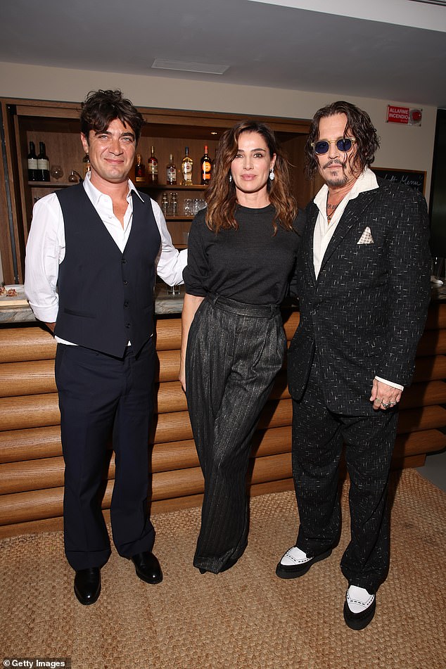 The Pirates Of The Caribbean star, 61, who also appears in the film, was joined by two of the other stars Riccardo Scamarcio and Luisa Ranie