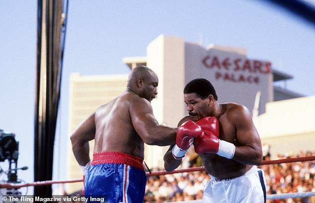 Rodrigues photo (right) in June 1990 during a fight against George Foreman in Las Vegas