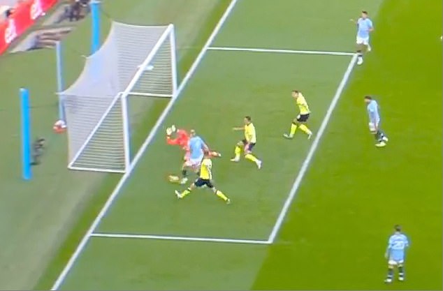 The City striker missed a golden chance from close range at the Etihad in the second half