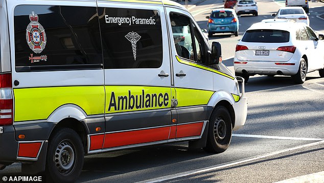 Three others were taken to hospital by road, one with burns to their back and two with burns to their legs (photo from a Queensland Ambulance Service vehicle)