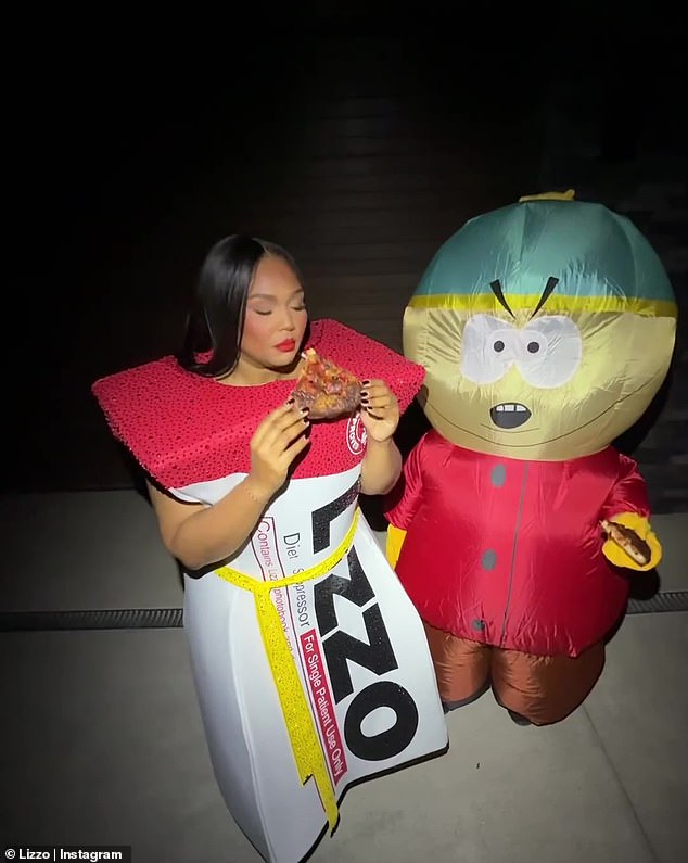 She later uploaded a video of herself twerking next to someone dressed in an inflatable costume of the South Park character, Eric Cartman