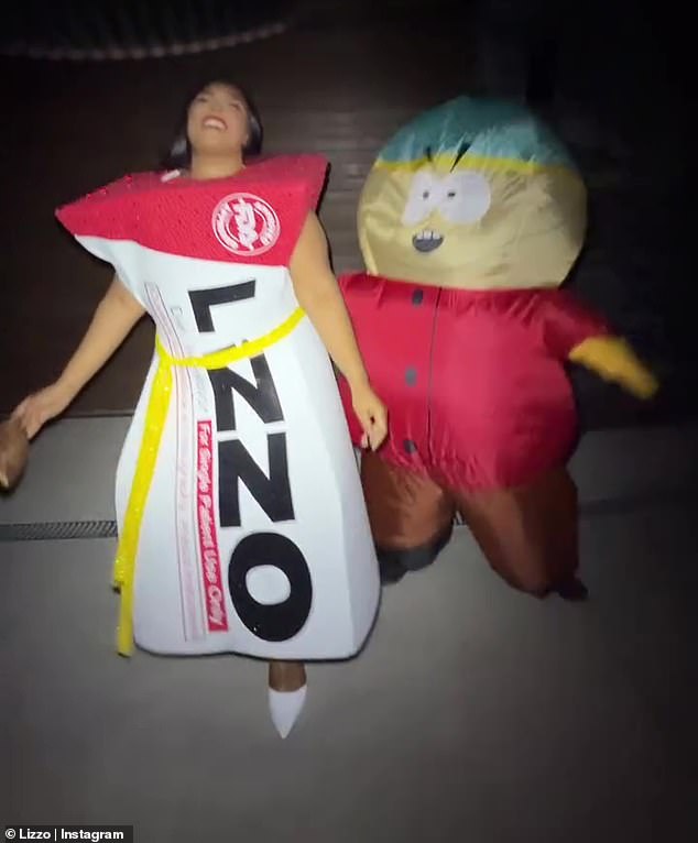 1729972829 891 Lizzo dresses as Ozempic for Halloween after denying taking the