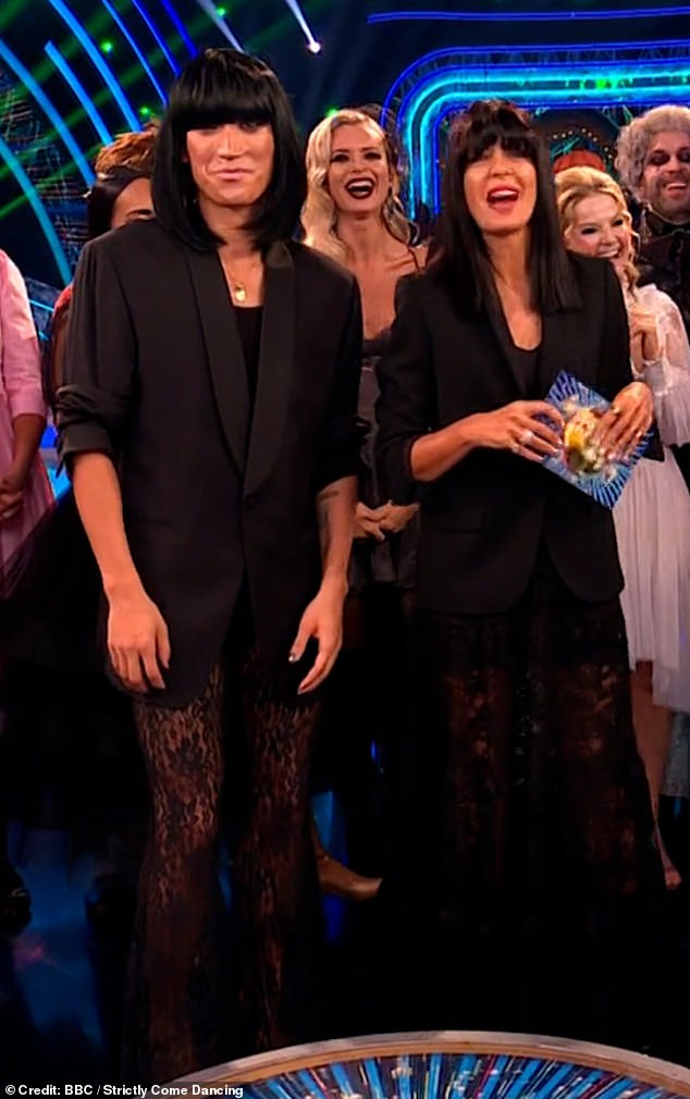 Elsewhere on this week's show, Strictly fans went into hysterics as they witnessed the most 'genius' costume as professional dancer Carlos Gu transformed into presenter Claudia Winkleman.