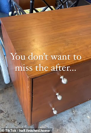 Before Sobel refurbished the three-drawer dresser