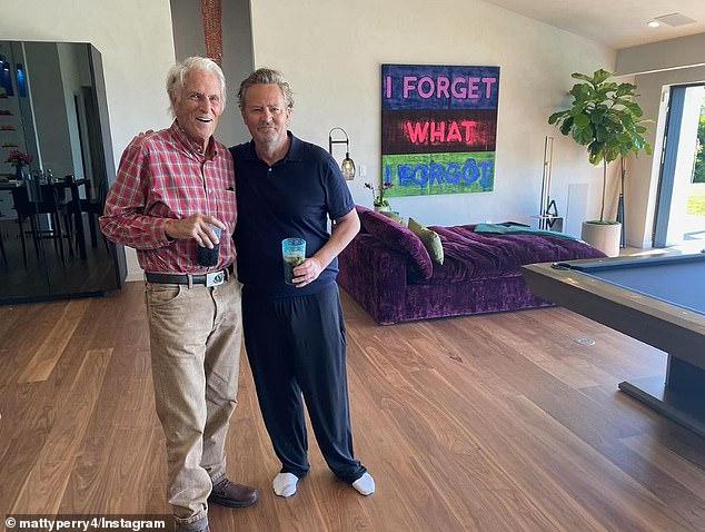 A moment with his father John Bennett Perry gave fans insight into the statement decor in his home, including a huge purple velvet sofa bed and stencil artwork