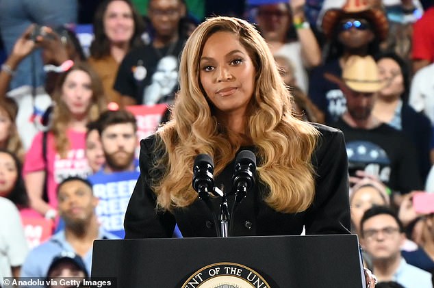 Bell also launched an attack on Beyonce after the singer supported Harris at a rally in Houston