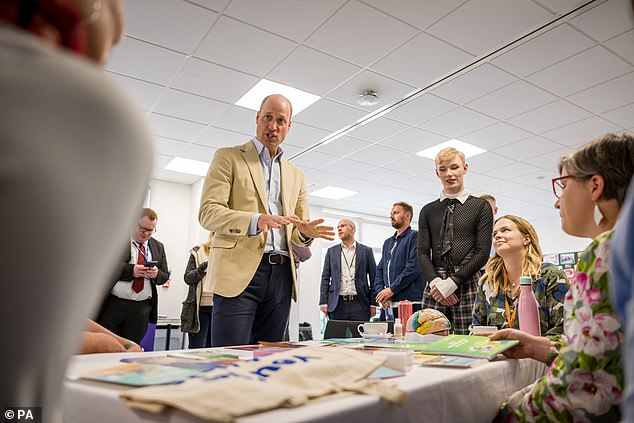 Pictured: The Prince of Wales visiting the Tillydrone Community Campus, Aberdeen, to highlight how joint community support services can improve early intervention and prevent homelessness, June 27, 2023