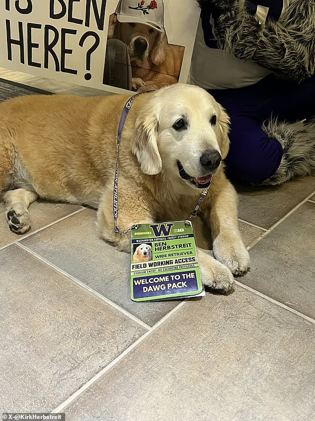 Ben was on the road again this weekend when he adorably presented a credential