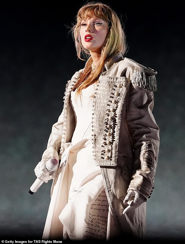 Swift is pictured Friday during a stop on her Eras Tour at the Caesars Superdome in New Orleans