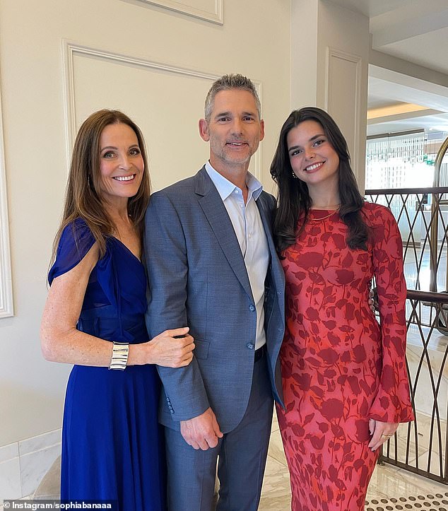 Sophia pictured with parents Eric Bana and his wife Rebecca Gleeson