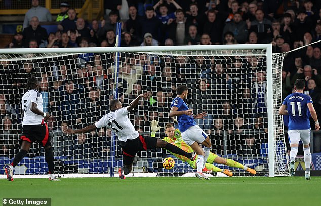 Dominic Calvert-Lewin found the net for Everton, but his effort was disallowed for offside