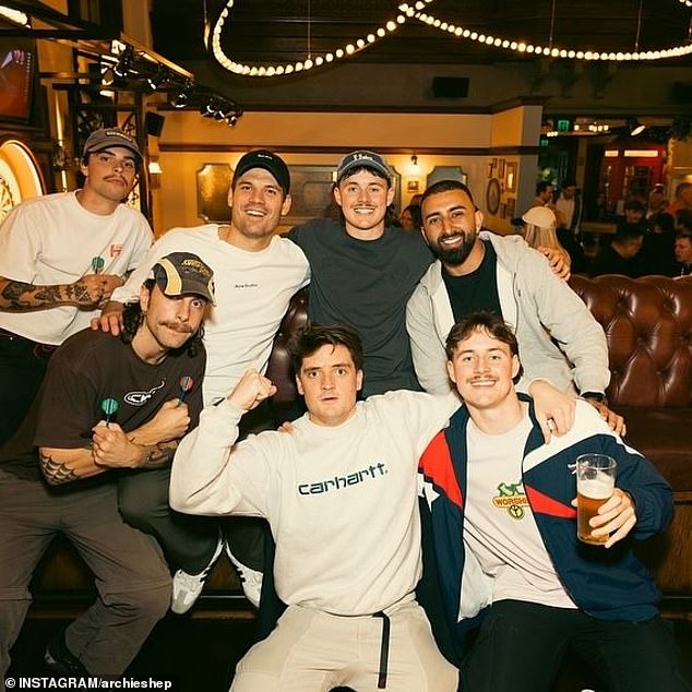 In photos shared on social media by the other lucky influencers enjoying the gifted experience, the brunette Matt spoke to was also on the flight. Pictured: Matt Zukowski and the male influencers during the trip