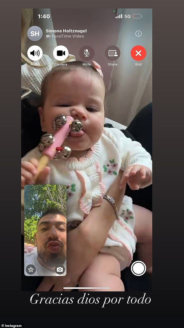 But Simone and Jono also proved that they could put their differences aside for the sake of their young daughter. In another Instagram story, Jono shared a screenshot of his FaceTime call with Simone, which showed him giving Gia a kiss