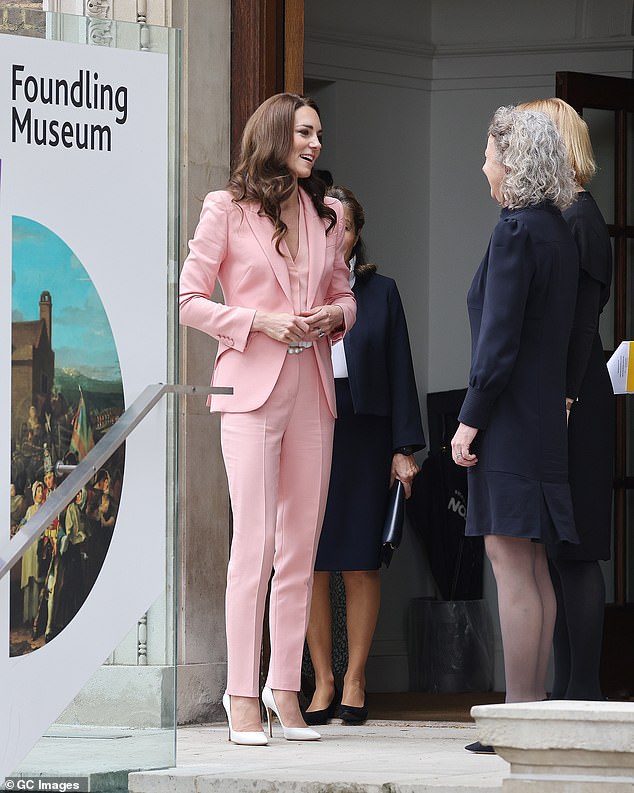 Kate, dressed in a soft pink suit, visited the Foundling Museum in London last May