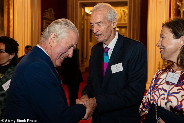 Jon Snow joked with Charles during a reception at Buckingham Palace last year