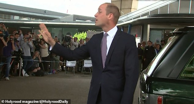 Prince William addresses the crowd near the Grenfell Tower site in 2017