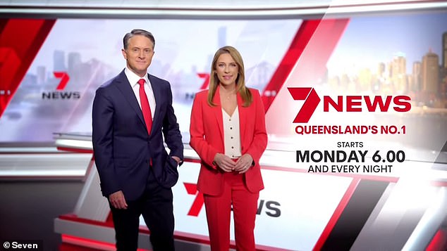 In the promo video, 7News presenter Max Futcher (pictured left) announces the arrival of Ghidella's replacement Sarah Greenhalgh (pictured right) with an eyebrow-raising statement: 'You're getting two people committed to the news like you've never seen before in Queensland ' he says in the short clip